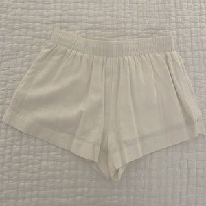 Princess Polly White Linen Beach House Shorts Size 4